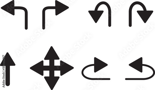Send back icon Symbol concept for web design. Send back icons in black stroke designs
