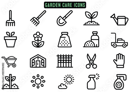 Set of garden care icons perfect for various design projects and illustrations