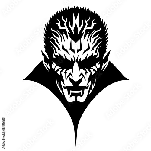 Dracula head silhouette vector design
