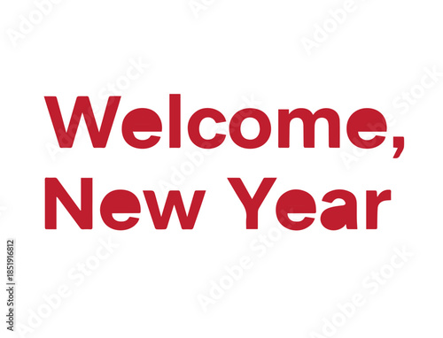 Welcome new year in silhouette.