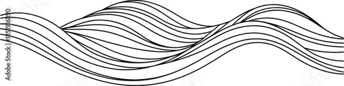 Elegant Black Line Wave Vector Graphic Illustration Perfect for Modern Designs and Creative Projects