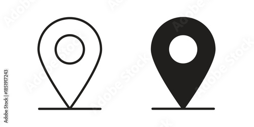 Navigation pin icons for designers, web developers, displays and websites