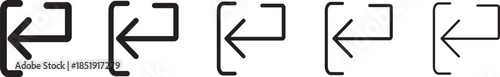 Send back icon Symbol concept for web design. Send back icons in black stroke designs
