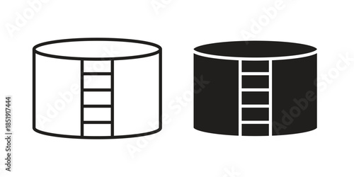 Oil storage icons for designers, web developers, displays and websites