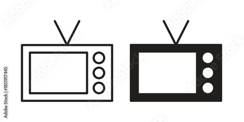 Old television icons for designers, web developers, displays and websites