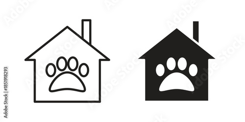 Pet shelter icons for designers, web developers, displays and websites