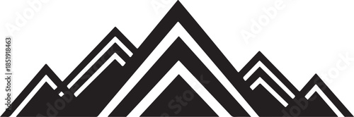 Stylized Black Mountain Range Silhouette mountains