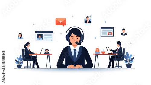 Professionals working with data analysis and AI technology