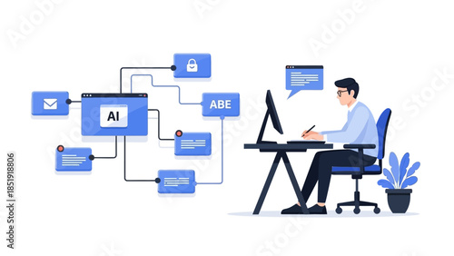 Businessman working with artificial intelligence technology