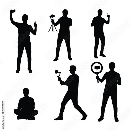 Social Media Influencers and Content Creators Silhouette Pack