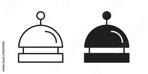 Reception bell icons for designers, web developers, displays and websites