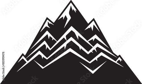 Jagged Mountain Range Silhouette mountains peaks