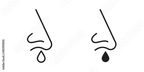 Runny nose icons for designers, web developers, displays and websites