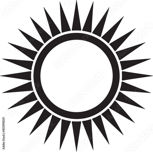Stylized Sun Symbol with Sharp Rays icon solar