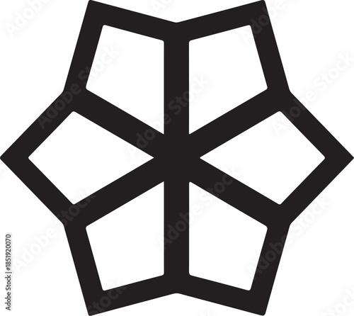 Geometric Six- Pointed Star Symbol shape abstract