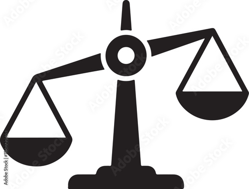 Black Silhouette of Justice Scales Icon balance legal