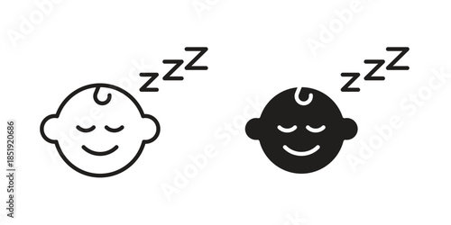 Sleeping baby icons for designers, web developers, displays and websites