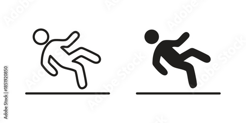 Slippery floor icons for designers, web developers, displays and websites