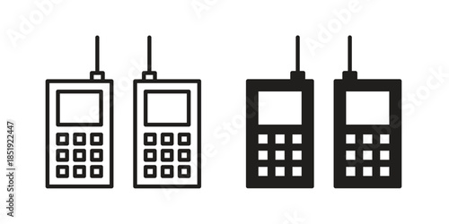 Two way radio icons for designers, web developers, displays and websites