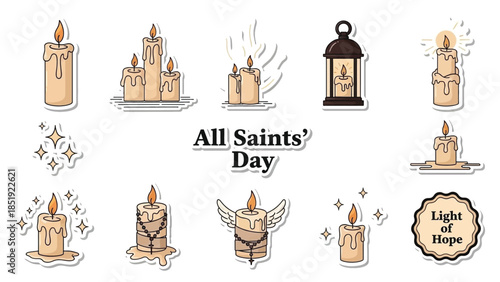 Warm glowing candles and a lantern symbolize remembrance and hope for All Saints' Day
