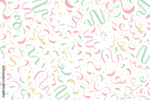Confetti falling on background. Party festive decoration. Great for celebrations, birthday invites, carnival events invitations or decor. Full Pattern background

