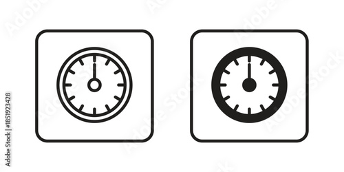 Weight scale icons for designers, web developers, displays and websites