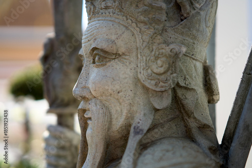 Bangkok, Thailand - 21st December 2025: Close up of Statue at Temple of the Reclining Buddha