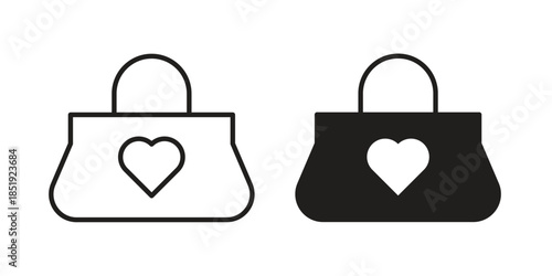 Woman purse icons for designers, web developers, displays and websites