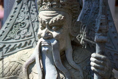 Bangkok, Thailand - 21st December 2025: Close up of Statue at Temple of the Reclining Buddha