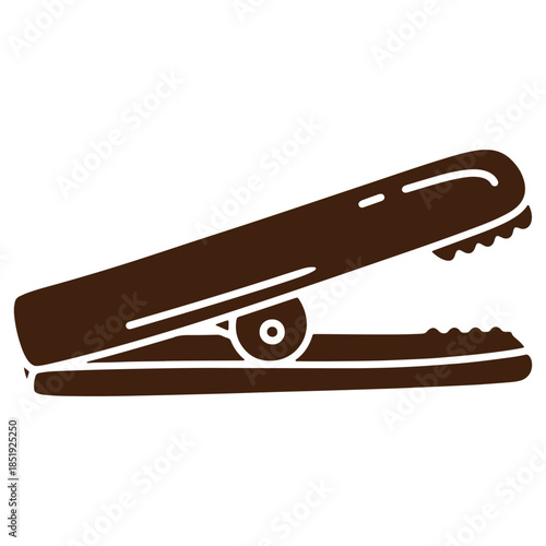 Brown Clothespin Icon Isolated on Transparent Background for Laundry and Household Chores
