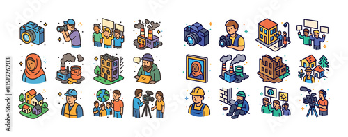 Diverse community activities and professions