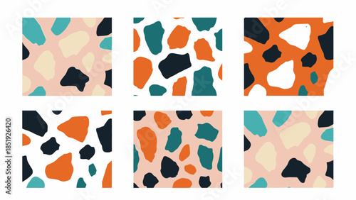 Trendy Terrazzo Seamless Pattern Collection with Stylish Color Combinations