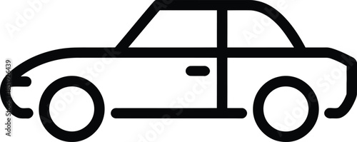 Black Minimalist Line Art Vector Graphic of a Mechanical Component or Tool Part