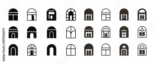 Collection of various iconic window and door designs