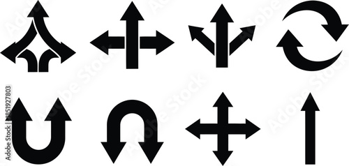 Collection of various directional arrows and symbols