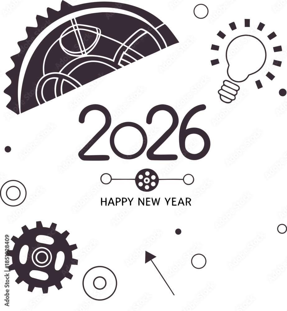 Fototapeta premium happy-new-year-2026-in-a-sclince-without- (5).eps