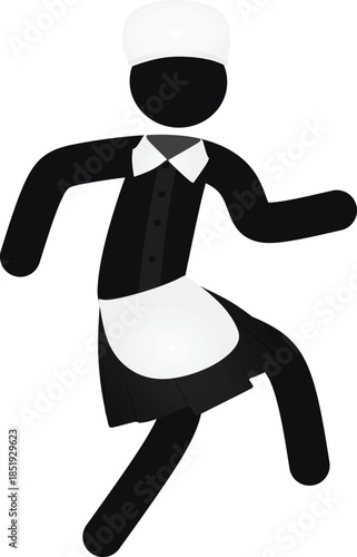 Maid stick  icon. vector illustration	
