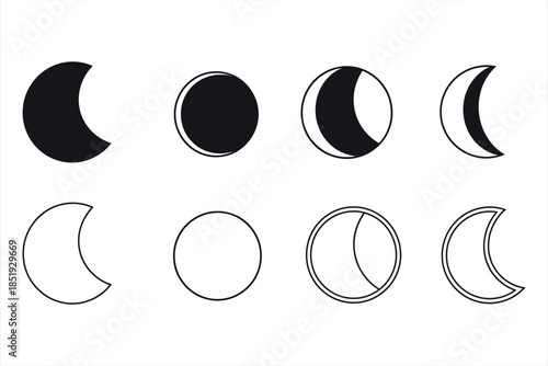 Phases of the Moon Icon Set