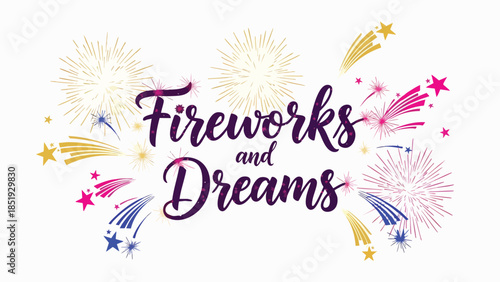 A festive 'Happy New Year' greeting graphic, featuring elegant script and sans-serif typography, sparkling stars, and decorative flourishes, ideal for seasonal cards and messages