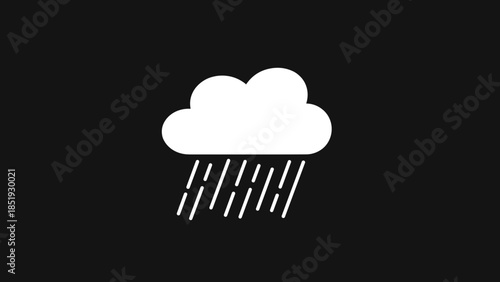 White Cloud with Rain on Black.