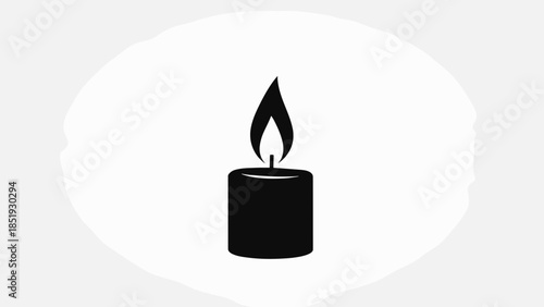 Lit Candle with Flame Iconography.