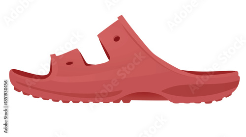 Red male sandal. vector illustration