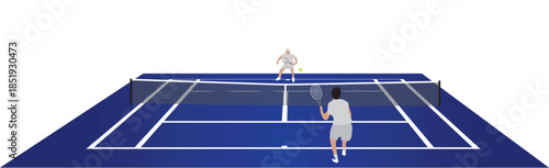 Tennis players play game. vector