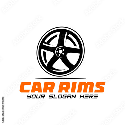 Car rim vector design template with white background.
