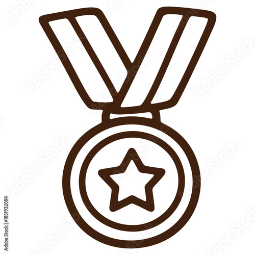 Minimalist Medal Icon Design with Star Symbol for Achievement and Success