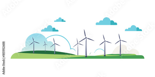 windkraftanlagen auf dem feld unter quellwolken.