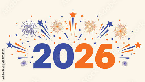 Festive celebration of the upcoming year 2026 with sparkling fireworks and colorful confetti, symbolizing new beginnings and joyous future events