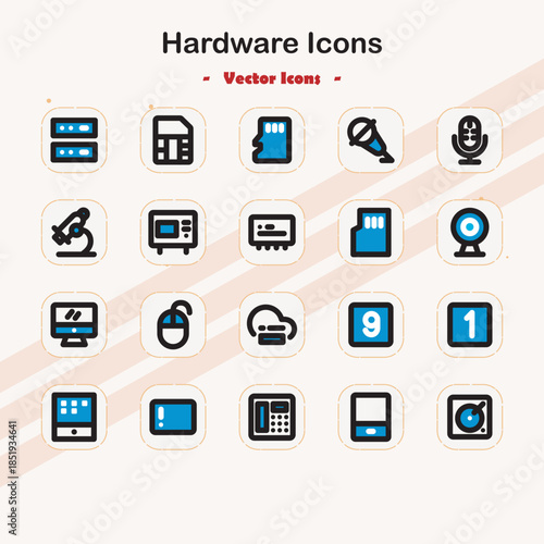 Computer hardware system interface graphical user interface icons