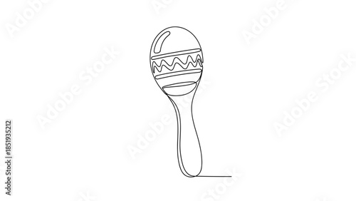 Line art illustration of a traditional maraca percussion instrument  