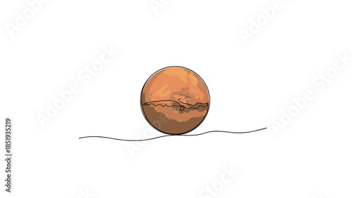 Abstract illustration of a sunset over mountains with water reflection  